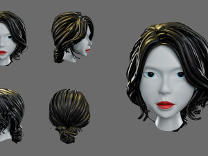 Cartoon woman hairstyle Modèle 3D