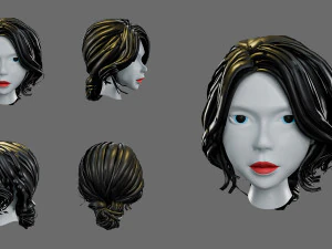 Cartoon woman hairstyle 3D Model
