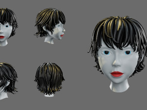 Cartoon woman hairstyle Modèle 3D