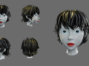Cartoon woman hairstyle 3D Model