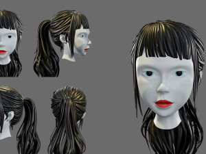 Cartoon woman hairstyle Modèle 3D