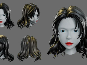 Cartoon woman hairstyle 3D Model