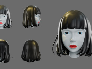 Cartoon woman hairstyle Modèle 3D