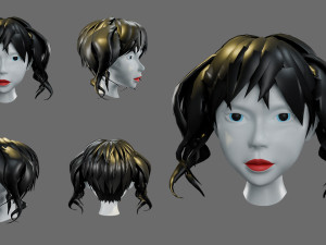 Cartoon woman hairstyle Modèle 3D