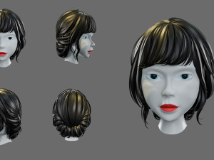 Cartoon woman hairstyle Modèle 3D