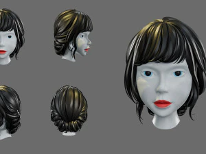 Cartoon woman hairstyle 3D Model