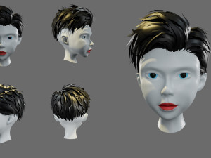 Cartoon woman hairstyle Modèle 3D
