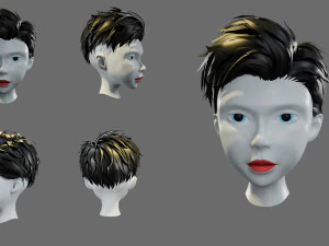 Cartoon woman hairstyle 3D Model