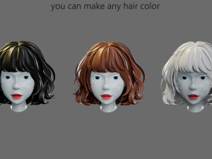 Cartoon woman hairstyle Modèle 3D