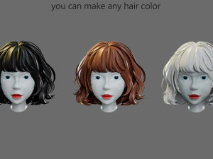 Cartoon woman hairstyle 3D Model