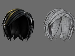 Cartoon woman hairstyle Modèle 3D
