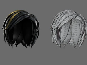 Cartoon woman hairstyle 3D Model