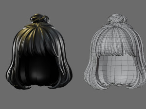 Cartoon woman hairstyle Modèle 3D