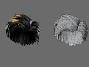 Cartoon woman hairstyle 3D Model