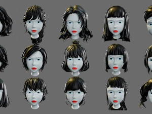 Cartoon woman hairstyle 3D Model