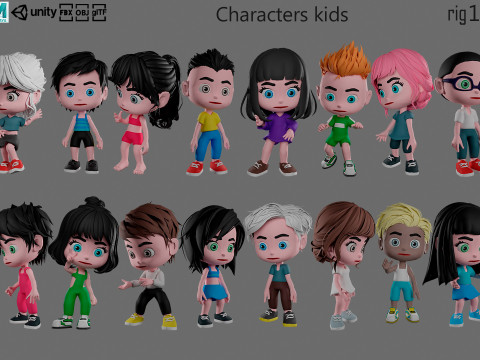 Characters kids 3D Model