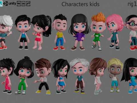 पात्र बच्चे 3D मॉडल