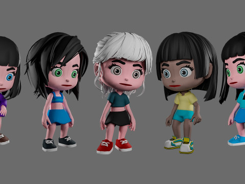 Characters kids 3D Model