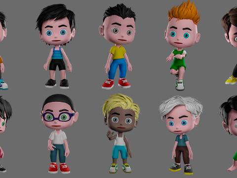Characters kids 3D Model