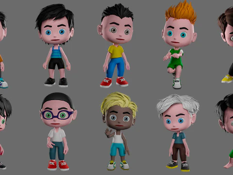 Characters kids 3D Model