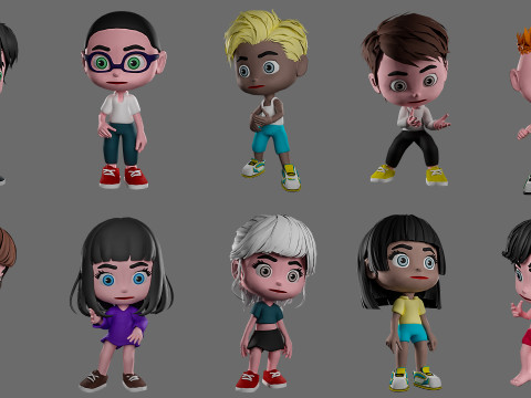 Characters kids 3D Model