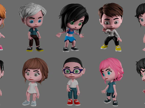 Characters kids 3D Model