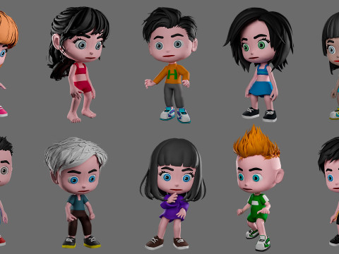 Characters kids 3D Model