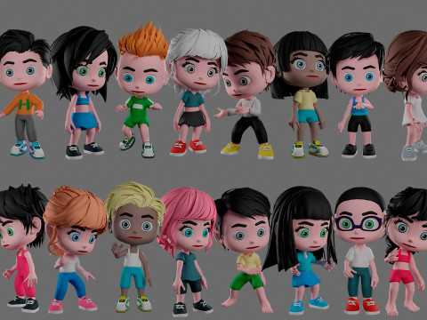 Characters kids 3D Model