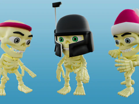 Funny skeletons 3D Model