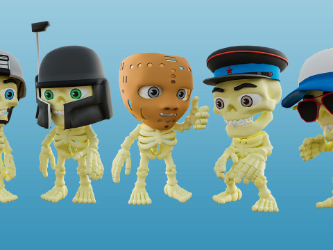 Funny skeletons Modelo 3D