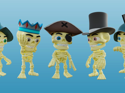 Funny skeletons Modelo 3D