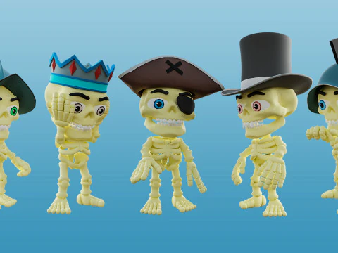 Funny skeletons 3D Model