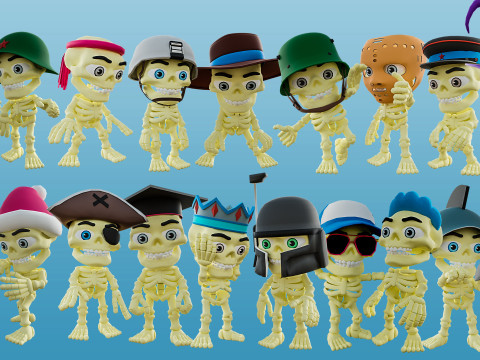 Funny skeletons Modelo 3D