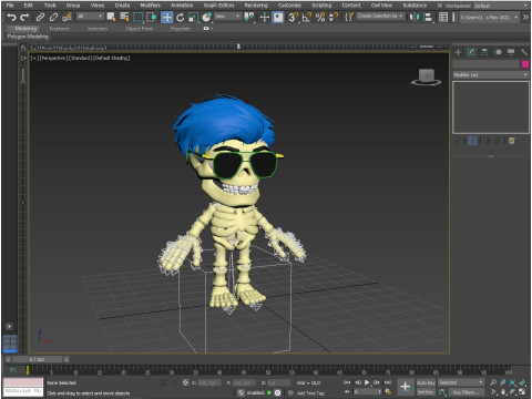 Skeletons with hairstyles 3D Model