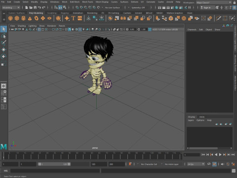 Skeletons with hairstyles 3D Model