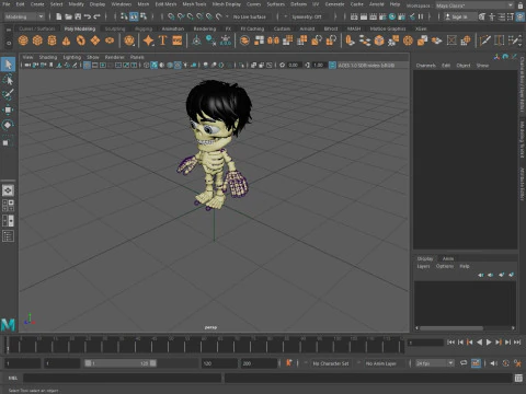 Skeletons with hairstyles 3D Model