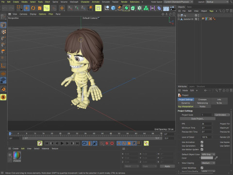 Skeletons with hairstyles 3D Model