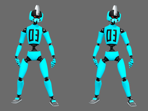 10 unique robots Model 3D