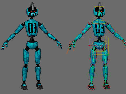 10 unique robots Model 3D