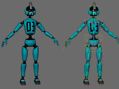 10 unique robots 3D Model