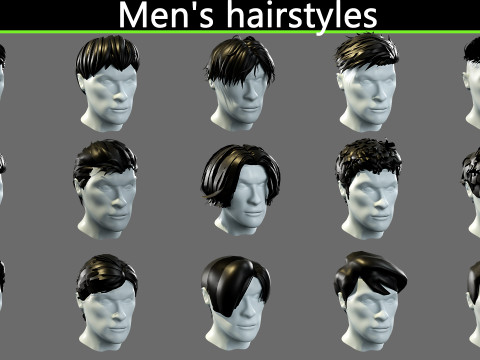 Mens hairstyles 3D 模型