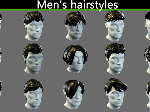 メンズヘアスタイル 3Dモデル