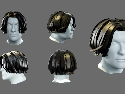 Mens hairstyles 3D Model