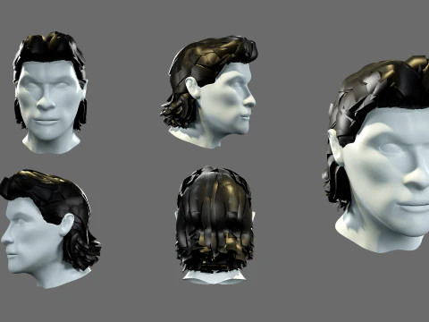 Mens hairstyles 3D Model