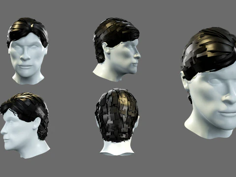 Mens hairstyles 3D Model