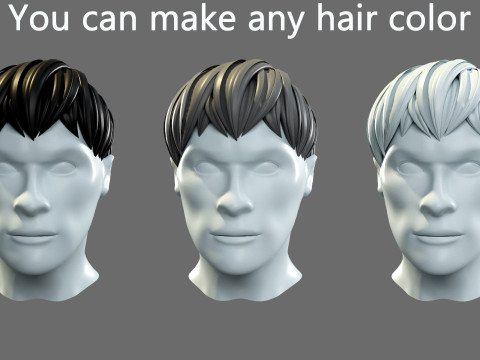 Mens hairstyles 3D 모델
