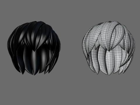 Mens hairstyles 3D Model