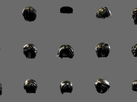 Mens hairstyles 3D 모델
