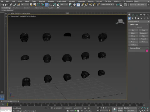 Mens hairstyles 3D Model