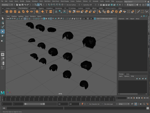 Mens hairstyles 3D 모델